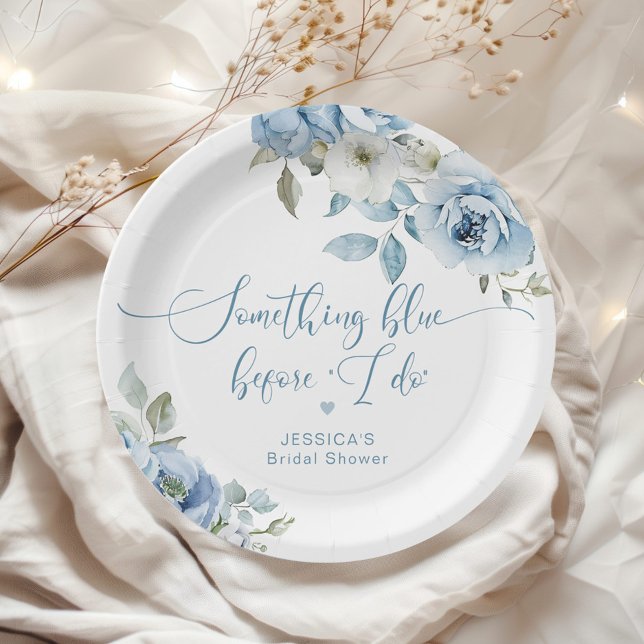 Assiettes En Carton Quelque chose de bleu avant que je ne prenne une d (Créateur téléchargé)
