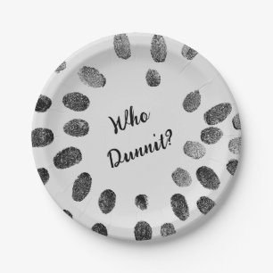 Assiettes En Carton "Qui Dunnit ?" Mystère du meurtre d'anniversaire
