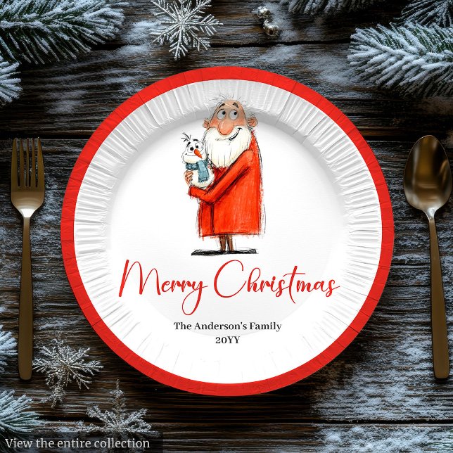 Assiettes En Carton Quirky Funny Santa Claus Holiday Paper Plates (Quirky Funny Santa Claus Holiday Paper Plates)