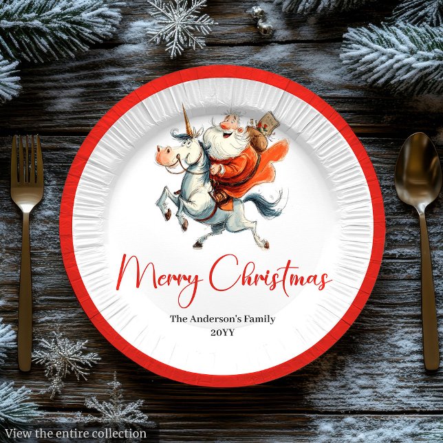 Assiettes En Carton Quirky Santa Claus Funny Christmas Party Plates (Quirky Santa Claus Funny Christmas Party Plates)