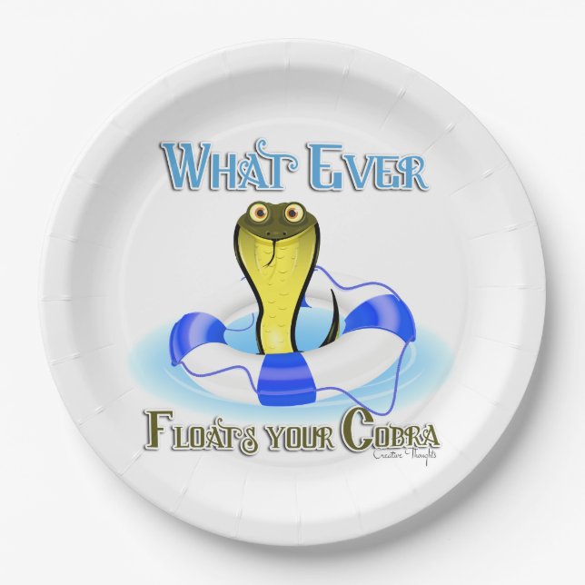 Assiettes En Carton Quoi qu'il flotte votre Cobra (Devant)