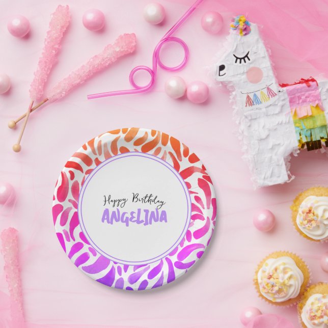 Assiettes En Carton Rainbow Art Paint Party Fille Anniversaire (Fête)