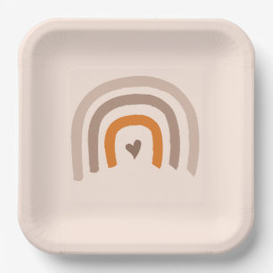 Assiettes En Carton Rainbow Baby genre neutre Moderne