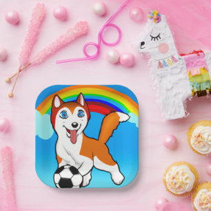 Assiettes En Carton Rainbow Husky