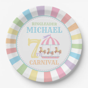 Assiettes En Carton Rainbow Tent Circus Carnival Plaques de fête d'ann