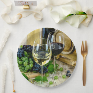 Assiettes En Carton Raisins de vin