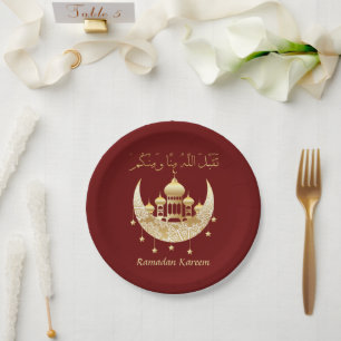 Assiettes En Carton Ramadan Kareem Ramadan Moubarak Plaques papier