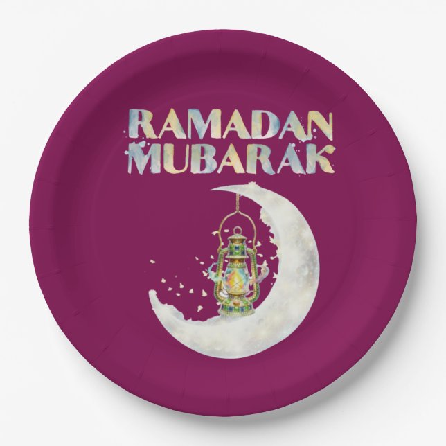 Assiettes En Carton Ramadan Mubarak (Devant)