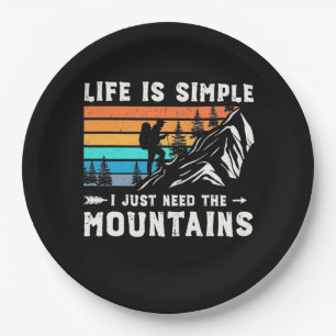 Assiettes En Carton Randonneur J'Ai Juste Besoin Des Montagnes