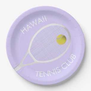 Assiettes En Carton Raquette blanche Lavender Personnalisable Club de 