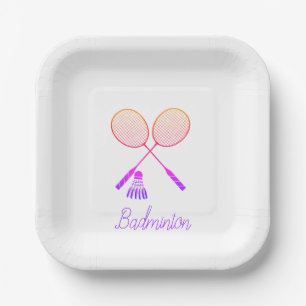 Assiettes En Carton Raquettes Badminton Shuttlecock Birdie Ombre