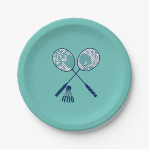 Assiettes En Carton Raquettes de badminton minimal Shuttlecock Birdie 