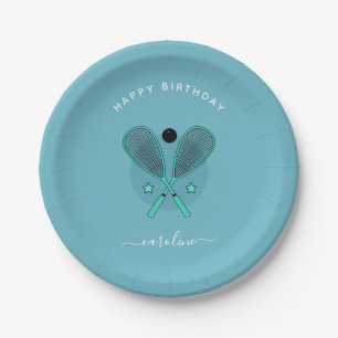 Assiettes En Carton Raquettes de squash élégantes & Filles Nom Fête d'
