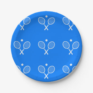 Assiettes En Carton Raquettes de tennis Arrière - plan bleu
