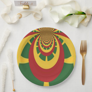 Assiettes En Carton Rasta Jamaïque : les couleurs de la rasta
