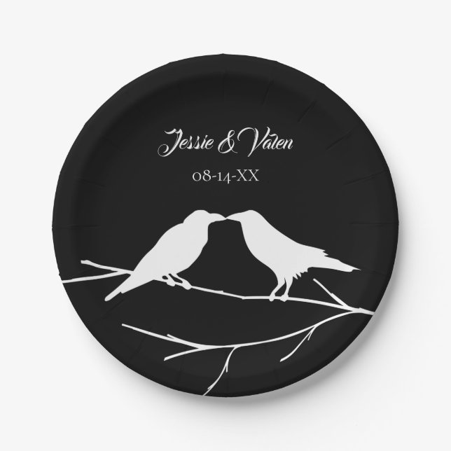 Assiettes En Carton Ravens Mariage gothique (Devant)