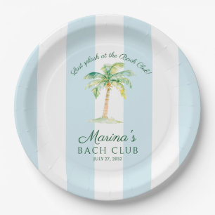 Assiettes En Carton Rayures bleues Palm Beach Bach Club Enterrement de