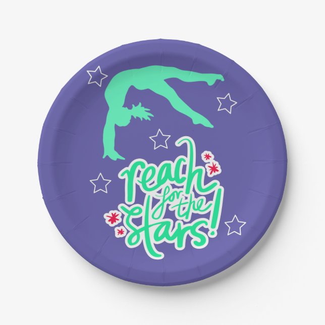 Assiettes En Carton Reach for the Stars Gymnastique Tumbling (Devant)