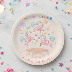 Assiettes En Carton Rebondissons sauter licorns anniversaire de enfant