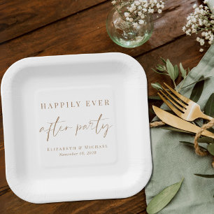 Assiettes En Carton Réception de mariage Chic Happily Ever After
