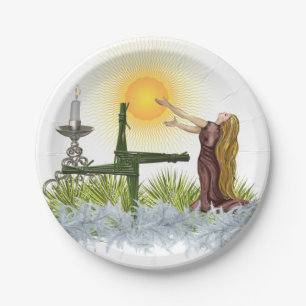 Assiettes En Carton Recevez le soleil béni Imbolc Wiccan Holiday