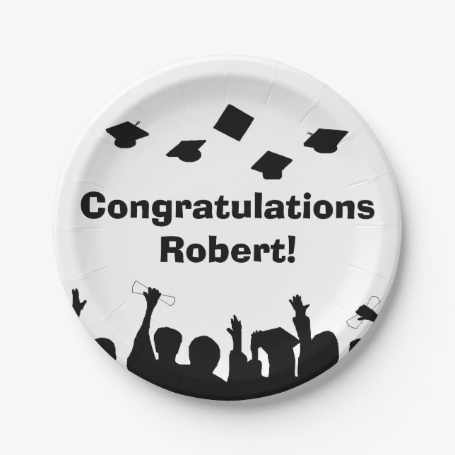 Assiettes En Carton "Reçoit un diplôme" les plaques à papier (Devant)
