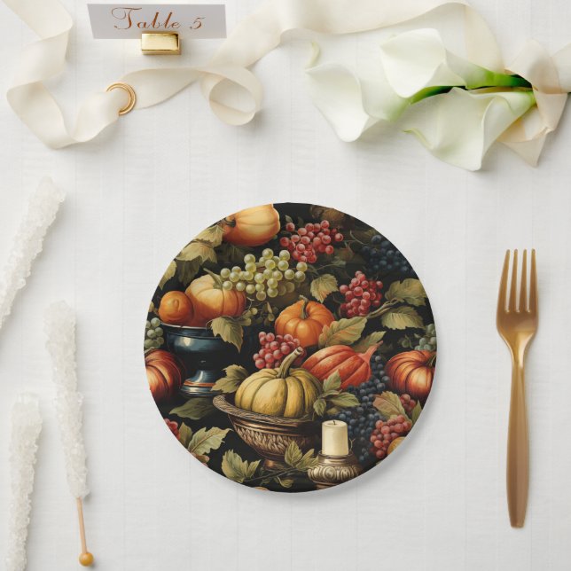 Assiettes En Carton Récolte d'automne (Mariage)