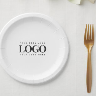 Assiettes En Carton Rectangle Business Logo Société Événement Minimali