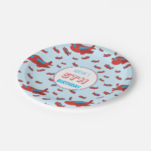 Assiettes En Carton Red Blue Avion Motif Enfants Garçons Filles Annive