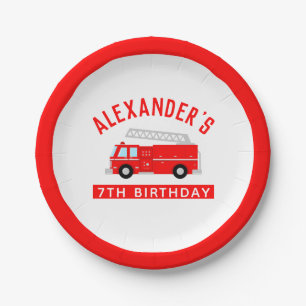 Assiettes En Carton Red Fire Truck Party