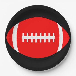 Assiettes En Carton Red Football Team Party ou banquet Sports