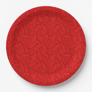 Assiettes En Carton Red Paisley