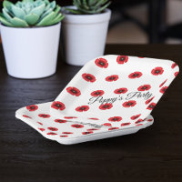 Red Poppy Flower Motif Personnalisé Party