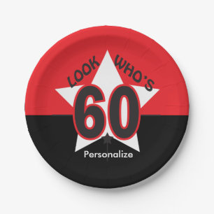 Assiettes En Carton Regardez qui est le soixantième anniversaire de 60