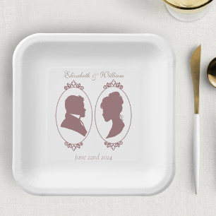 Assiettes En Carton Regency Bridgerton Rose Roses Cameos