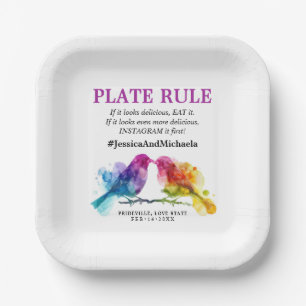 Assiettes En Carton Règle de platine LGBTQ+ Lovebirds arc-en-ciel