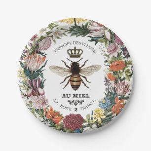 ASSIETTES EN CARTON REINE BEE BOTANIQUE VINTAGE MODERNE