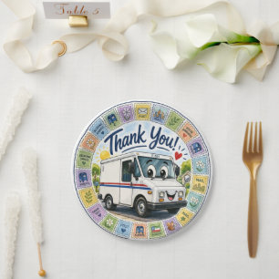 Assiettes En Carton Remerciement aux travailleurs postaux appréciation