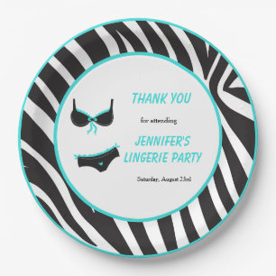Assiettes En Carton Remerciement pour la soirée lingerie turquoise
