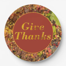 Remercier Thanksgiving Floral Feuille plaque de pa