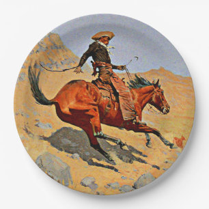 Assiettes En Carton Remington - Le Cowboy, célèbre tableau