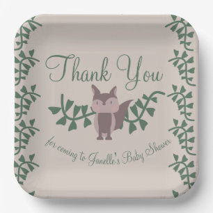 Assiettes En Carton Renard de la forêt verdure Baby Shower Rustique  