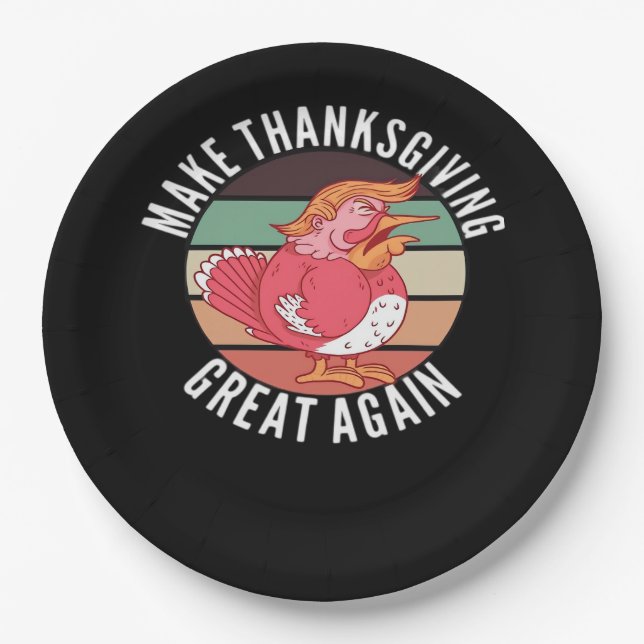 Assiettes En Carton Rendre à Thanksgiving sa grandeur Trumpkin - Polit (Devant)