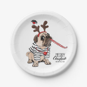 Assiettes En Carton Renne de carlin du Joyeux Noël