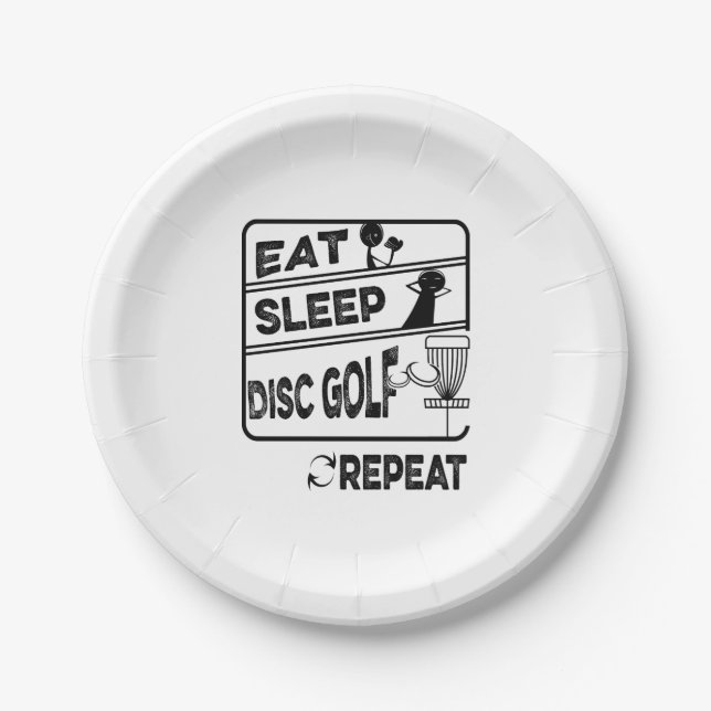 Assiettes En Carton Répéter le sommeil du disque Golf (Devant)