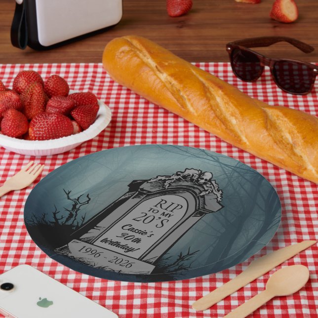 Assiettes En Carton Repose en paix à ma fête d'anniversaire des années (Pique-nique)