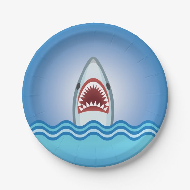 Assiettes En Carton Requin drôle (Devant)
