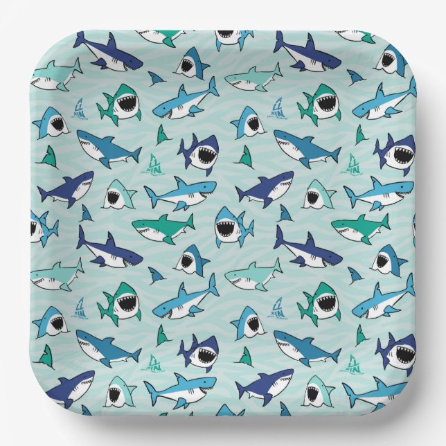 Assiettes En Carton Requins (Recto)