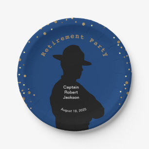 Assiettes En Carton Retrait de la patrouille routière bleue et or