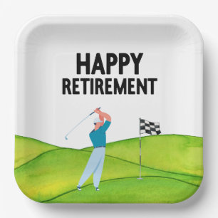 Assiettes En Carton Retraite de golf pour golfeur